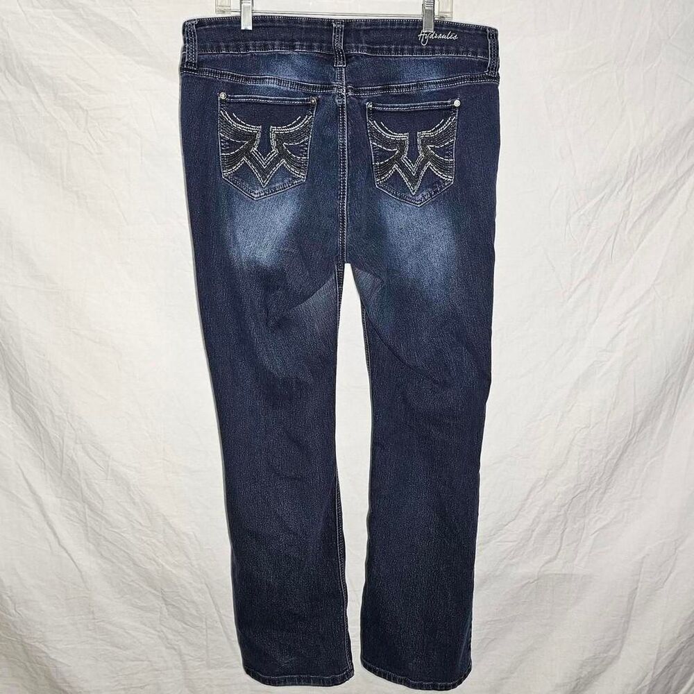 Vintage y2k hydraulic grunge emo embellished pocket bootcut jeans
